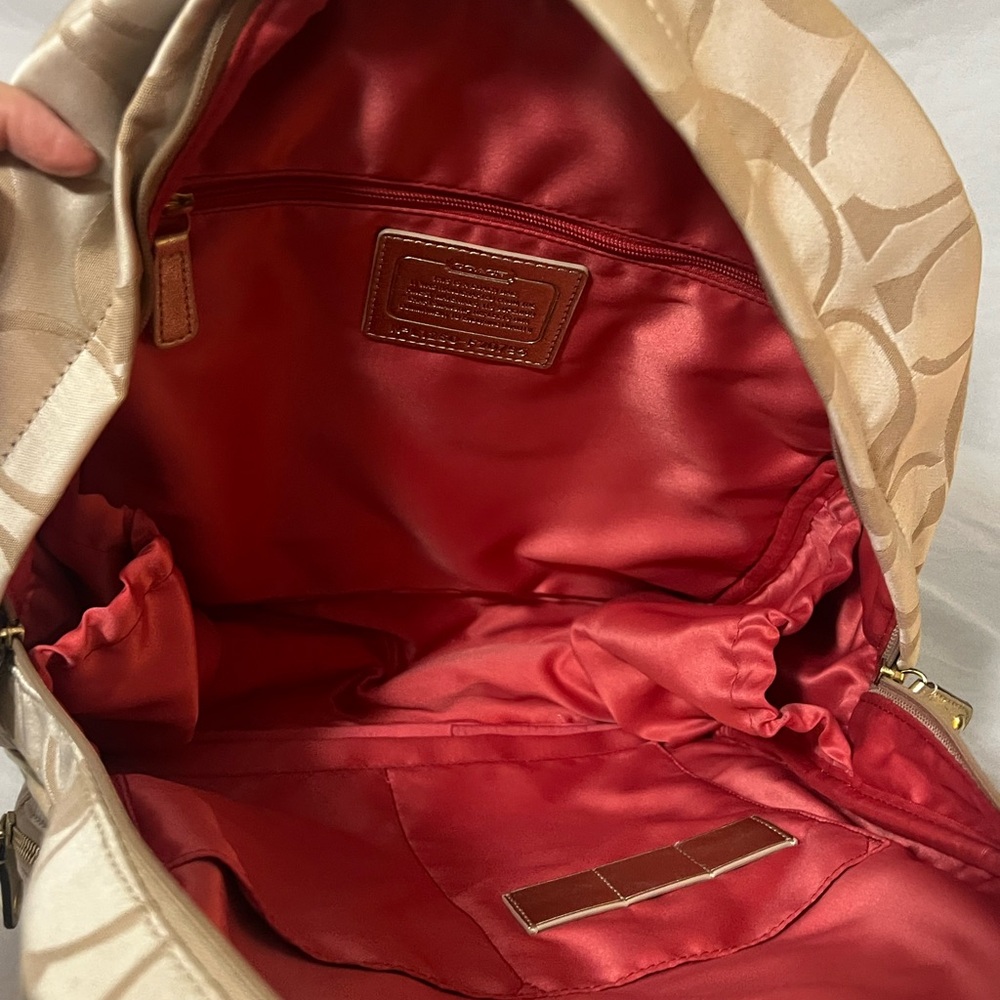 Coach Beige Backpack with Colorful Floral Design - Picture 5 of 5